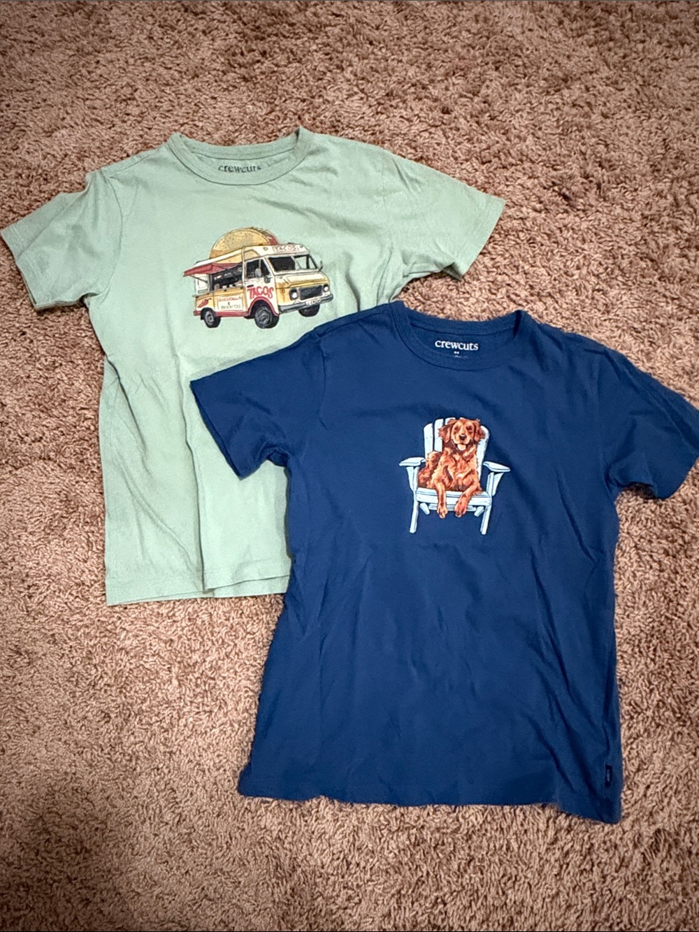 Crewcuts Boys' Short-Sleeve Tee Duo — Navy & Light Green Graphic Tees